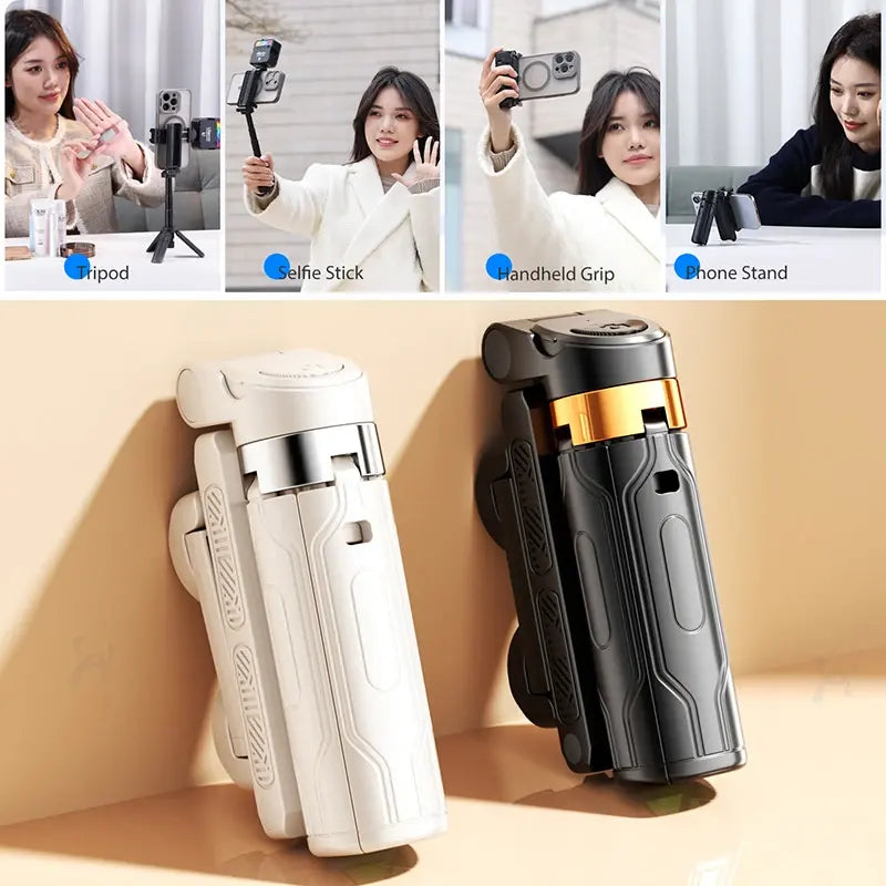 Limited Time: 40% OFF 🔥Mini Selfie Stick Foldable 3 in 1 Extendable Grip Phone Shooting Tripod Stand with BT Remote Control