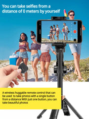 Limited Time: 40% OFF 🔥Mini Selfie Stick Foldable 3 in 1 Extendable Grip Phone Shooting Tripod Stand with BT Remote Control